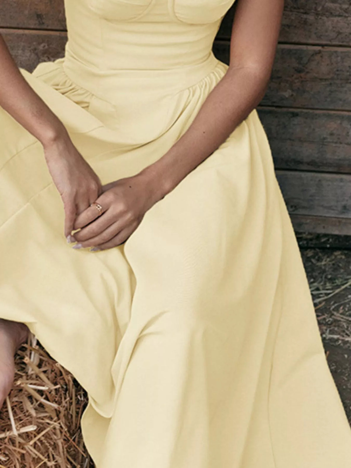 Sweetheart Neck Spaghetti Strap Midi Dress