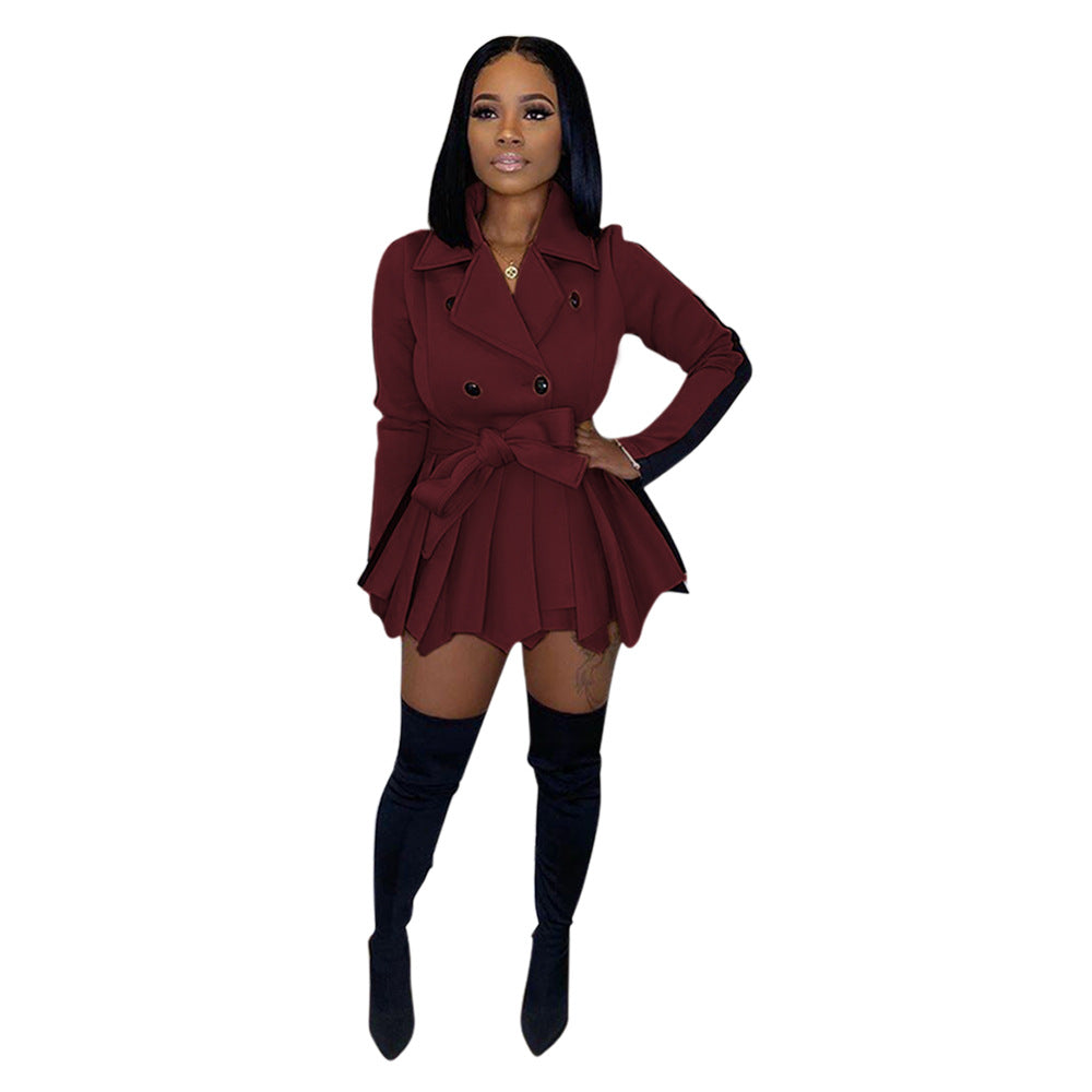 Notch-collar Irregular Top Womens Jacket