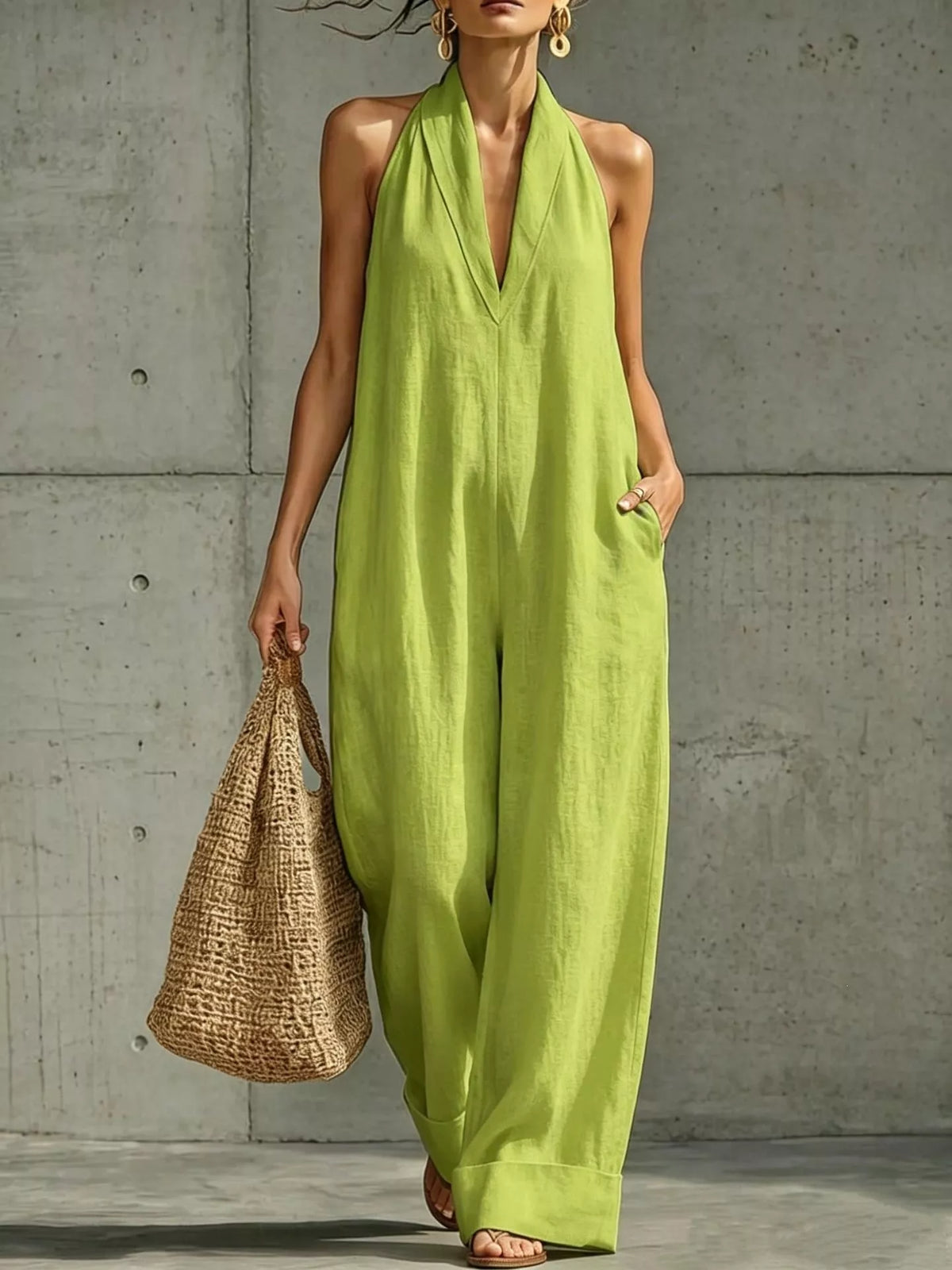 Halter Neck Wide-Leg Jumpsuit