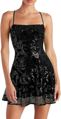 Cross-border European and American Amazon 2024 Sleeveless Sexy Banquet Printed Sequin dress Women's Waist Fashion
