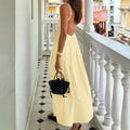 Spice Girls 2025 Summer Wear Sexy V-Neck Backless Seaside Vacation Skirt Sling dress Sweet and Hot Style Long Dress