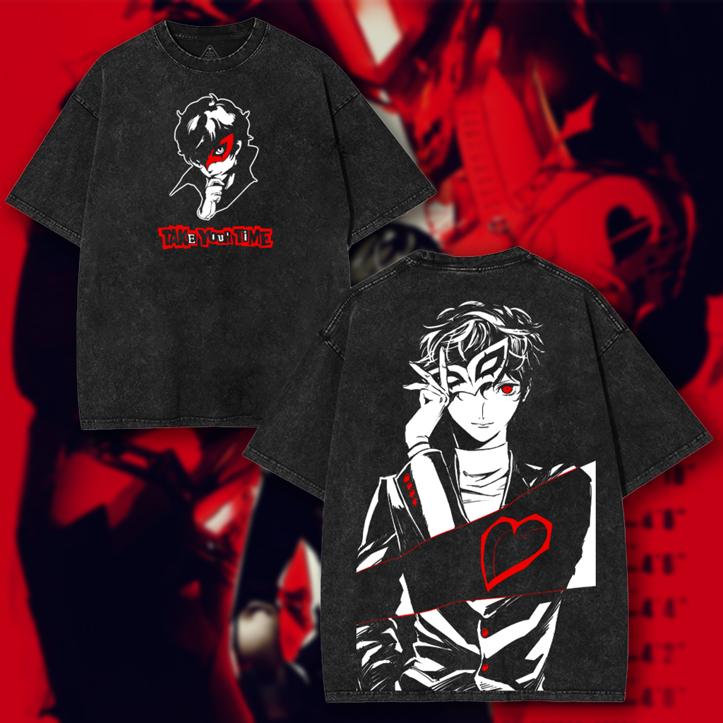 Persona 5 Ren Amamiya Graphic Unisex Double Printed Washed T-SHIRT