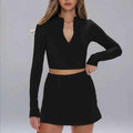 Women’s Long Sleeve Yoga Skirt Set