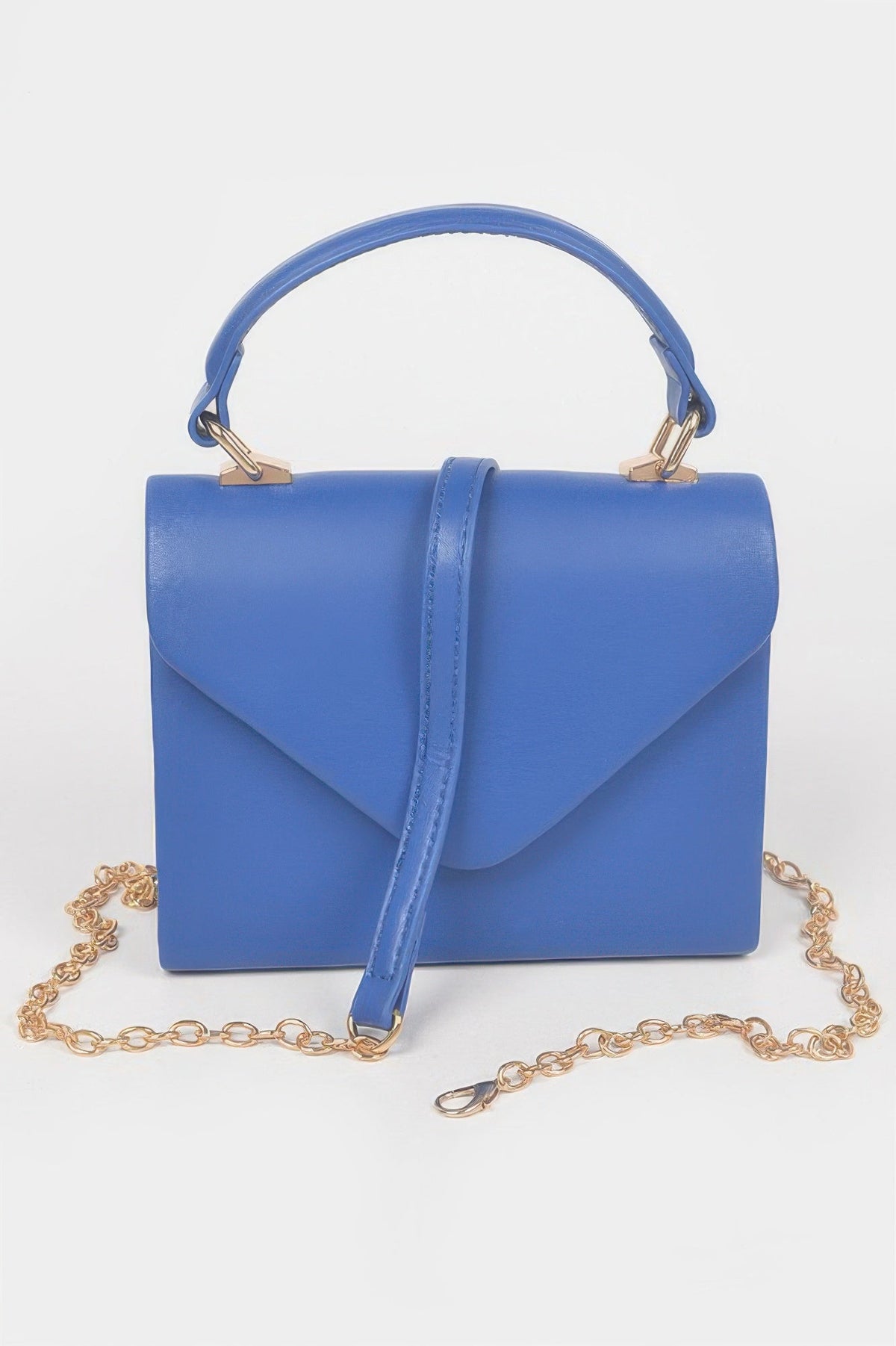 Faux Leather Simple Handle Clutch
