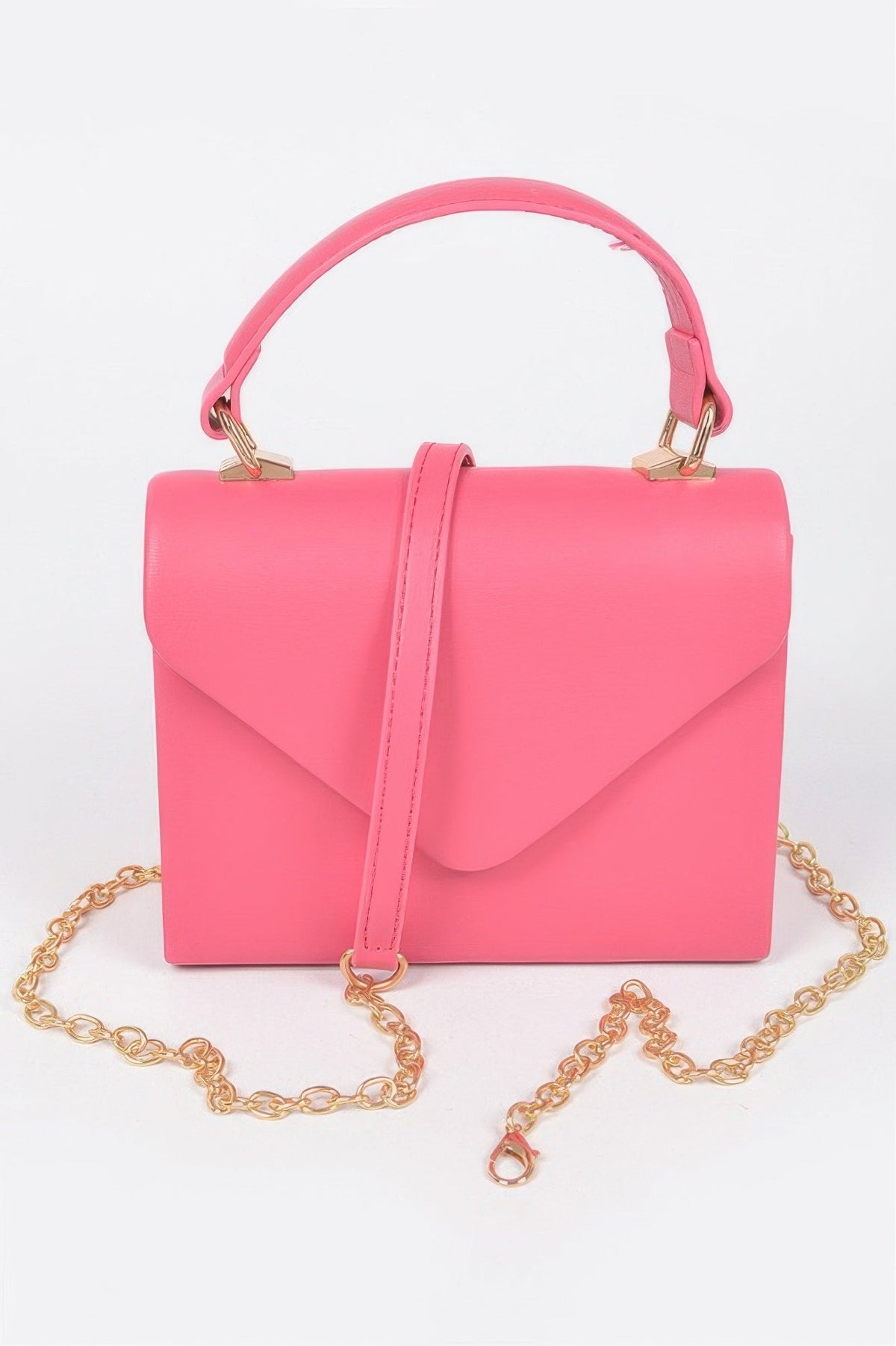 Faux Leather Simple Handle Clutch