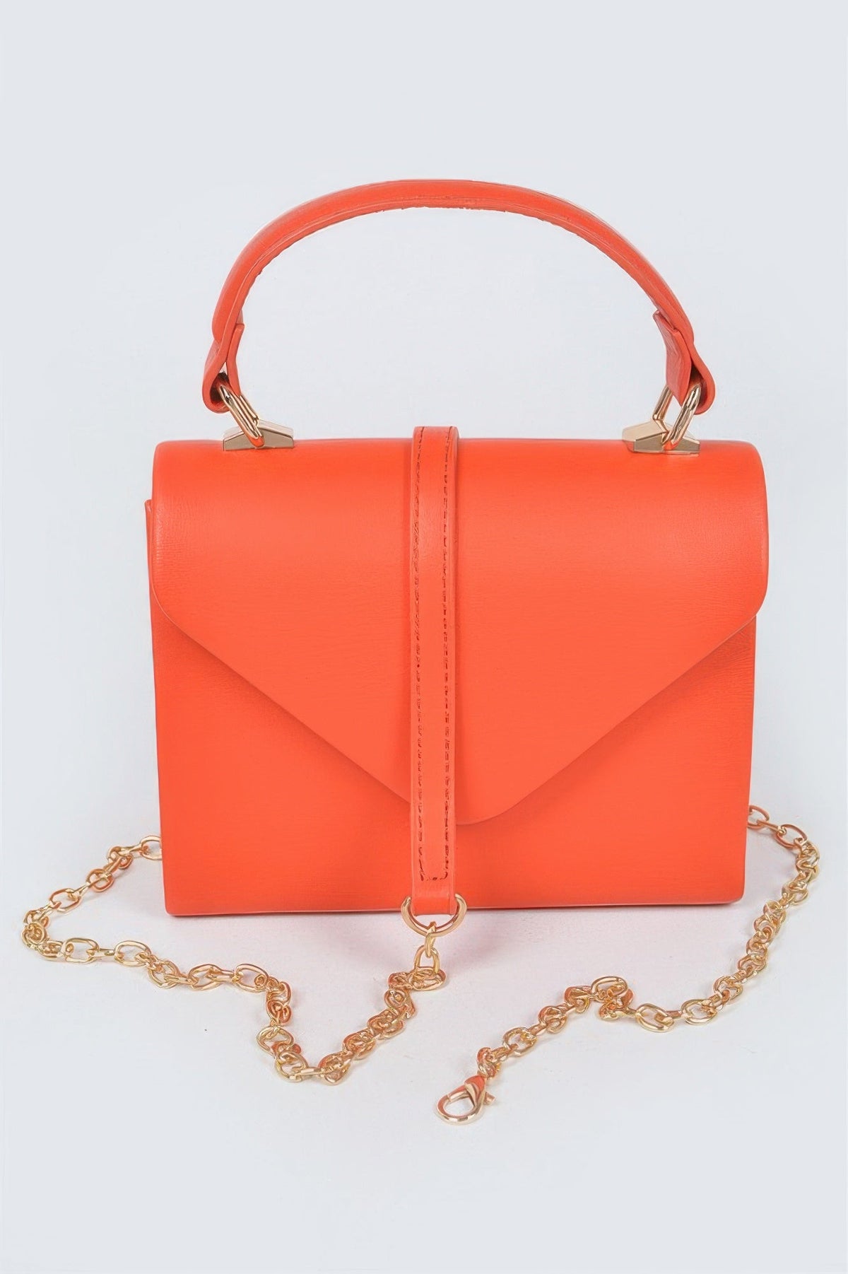 Faux Leather Simple Handle Clutch