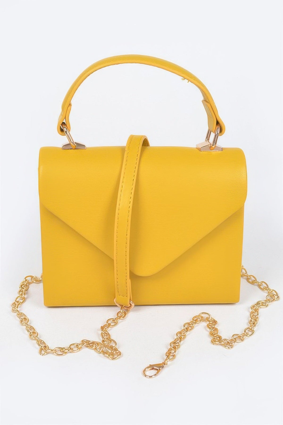 Faux Leather Simple Handle Clutch
