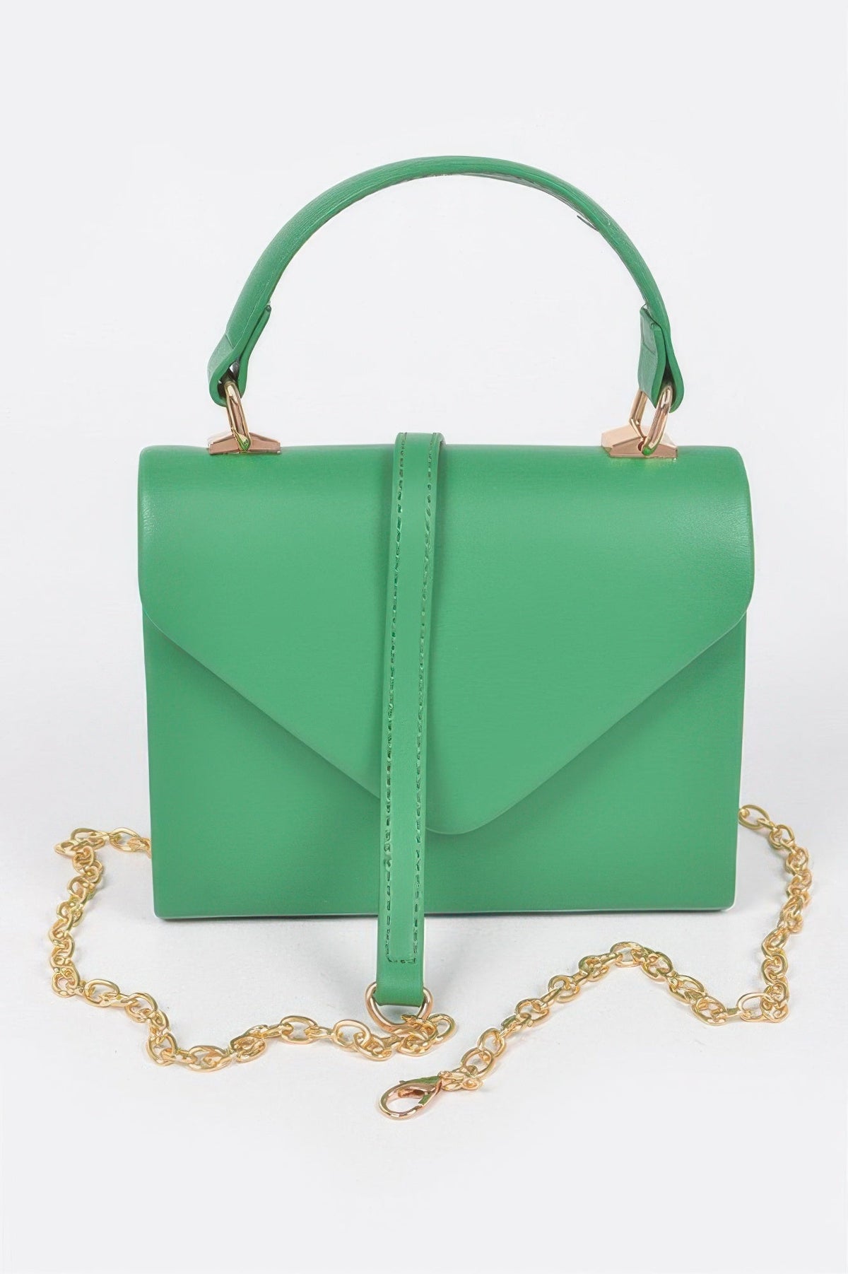 Faux Leather Simple Handle Clutch