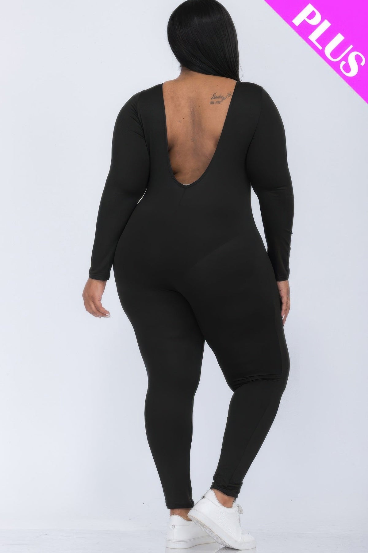 Scoop Neck Long Sleeve Bodycon Jumpsuit