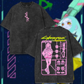 Cyberpunk EdgeRunner Rebecca Oversized Unisex Washed T-shirt