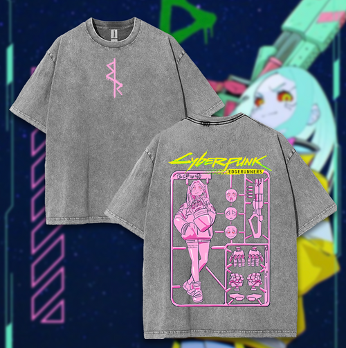Cyberpunk EdgeRunner Rebecca Oversized Unisex Washed T-shirt